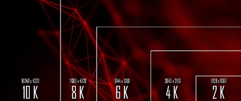 10K 8K 6K  4K  2K tv resolution display with comparison of resolutions